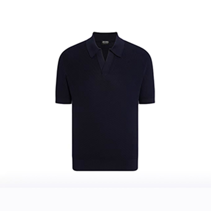 zegna 26ss premium cotton knit short sleeve polo shirt